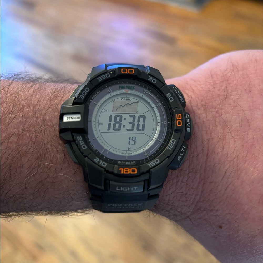 Casio Pro Trek Black and Orange Smartwatch